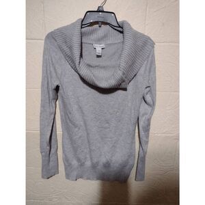 WHBM White House Black Market Size S Gray Cowl Neck Sweater